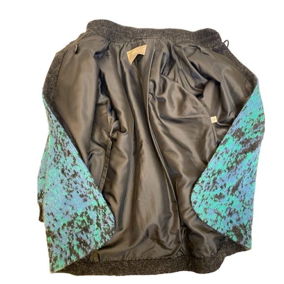 Vintage Hilda Wool Sweater Jacket Made in Iceland Size Small Blue Black - Picture 9 of 11